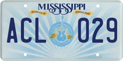 MS license plate ACL029
