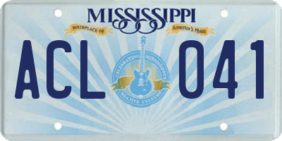 MS license plate ACL041