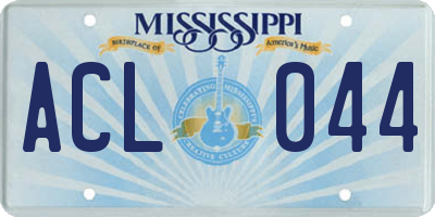 MS license plate ACL044