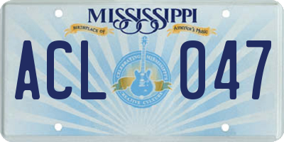 MS license plate ACL047