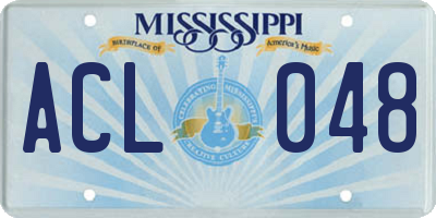 MS license plate ACL048