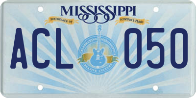 MS license plate ACL050