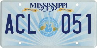 MS license plate ACL051