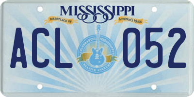 MS license plate ACL052