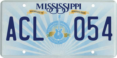 MS license plate ACL054