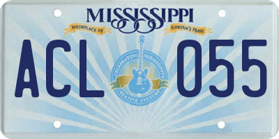MS license plate ACL055