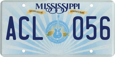 MS license plate ACL056