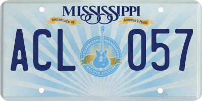 MS license plate ACL057