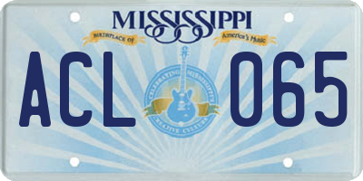 MS license plate ACL065