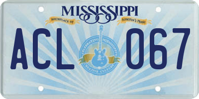 MS license plate ACL067