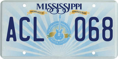 MS license plate ACL068