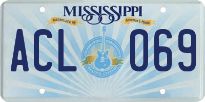 MS license plate ACL069