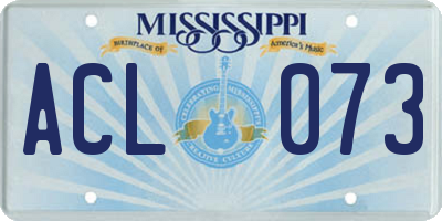 MS license plate ACL073