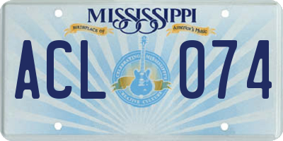 MS license plate ACL074