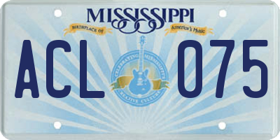 MS license plate ACL075
