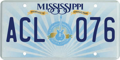 MS license plate ACL076