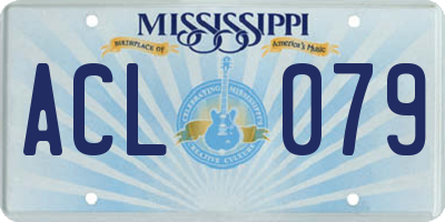 MS license plate ACL079