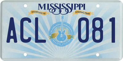 MS license plate ACL081