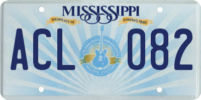 MS license plate ACL082