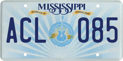 MS license plate ACL085