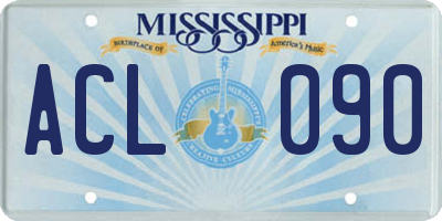 MS license plate ACL090