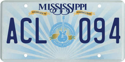 MS license plate ACL094