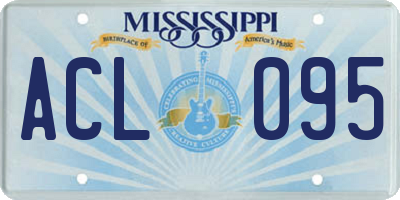 MS license plate ACL095