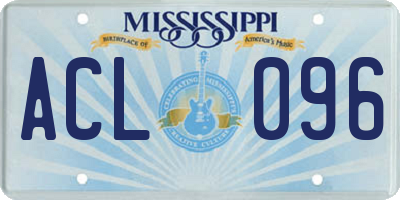MS license plate ACL096