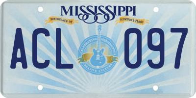 MS license plate ACL097