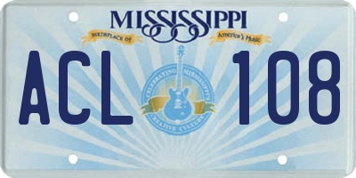 MS license plate ACL108