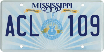 MS license plate ACL109