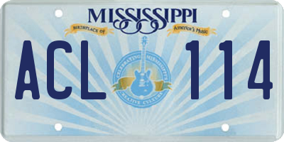 MS license plate ACL114