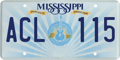 MS license plate ACL115