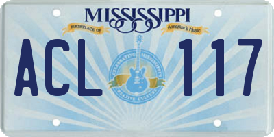 MS license plate ACL117