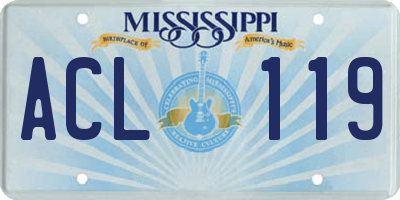 MS license plate ACL119