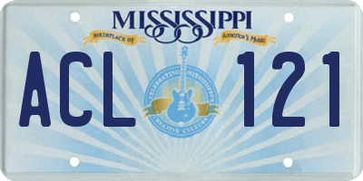 MS license plate ACL121