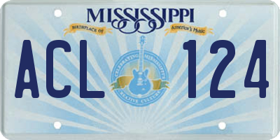 MS license plate ACL124