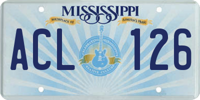 MS license plate ACL126