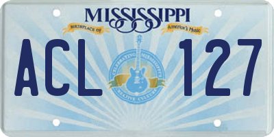 MS license plate ACL127