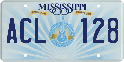 MS license plate ACL128