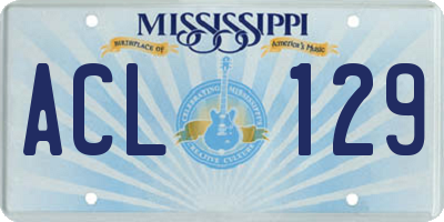 MS license plate ACL129
