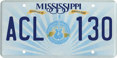 MS license plate ACL130