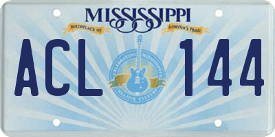 MS license plate ACL144