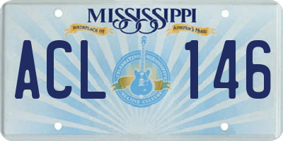 MS license plate ACL146