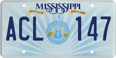MS license plate ACL147