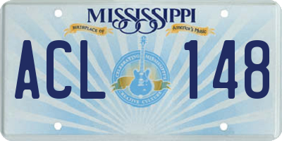 MS license plate ACL148