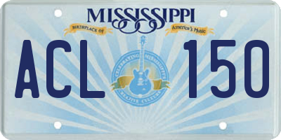 MS license plate ACL150