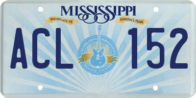 MS license plate ACL152