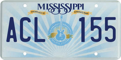 MS license plate ACL155