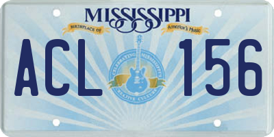 MS license plate ACL156